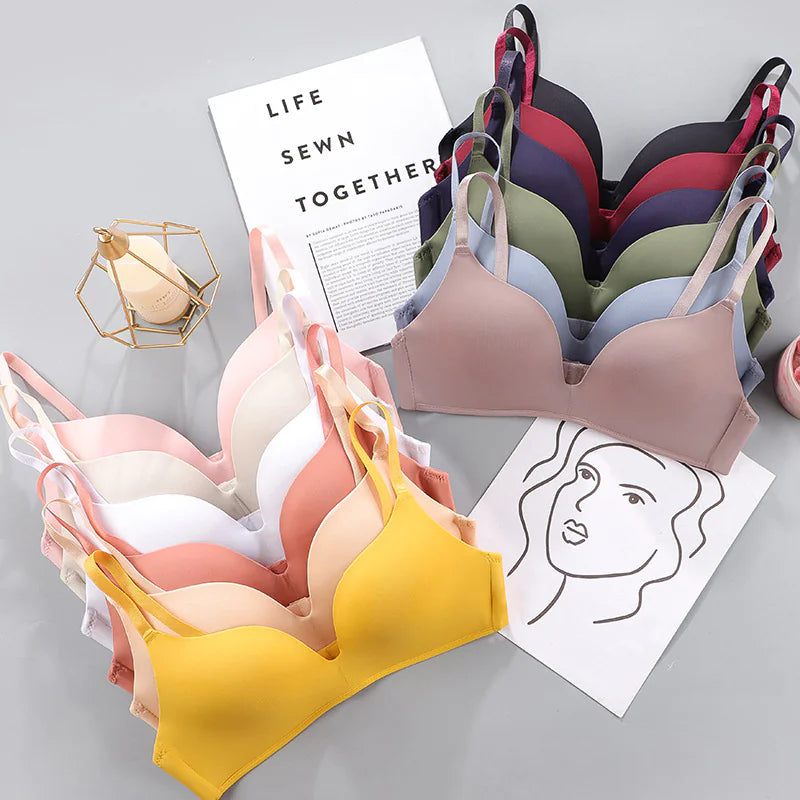 Breathable No-Rims Gather Bra for Women